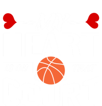 My Heart Is On That Court Basketball Mom Dad Gift Cool Gift Hoodie