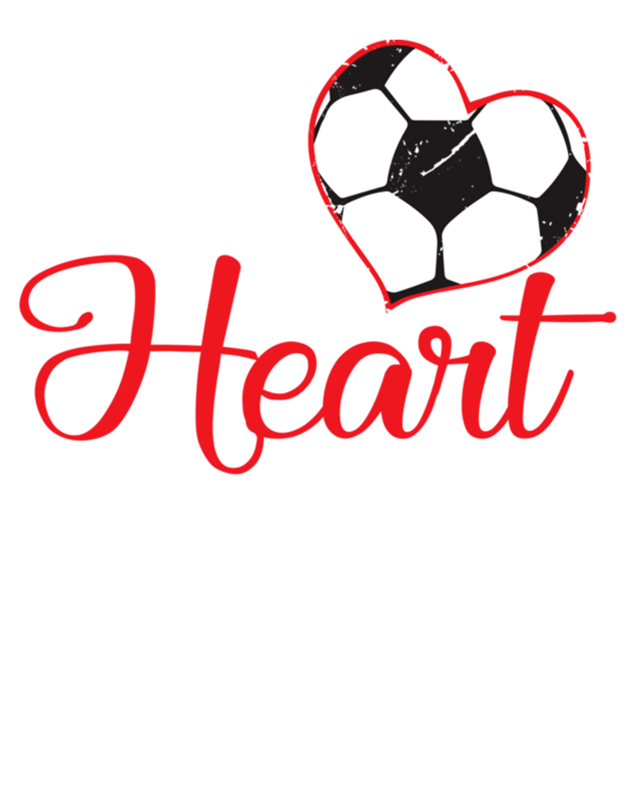 My Heart Is On That Field Soccer Funny Gift Meaningful Gift Stripe Pom Pom Beanie