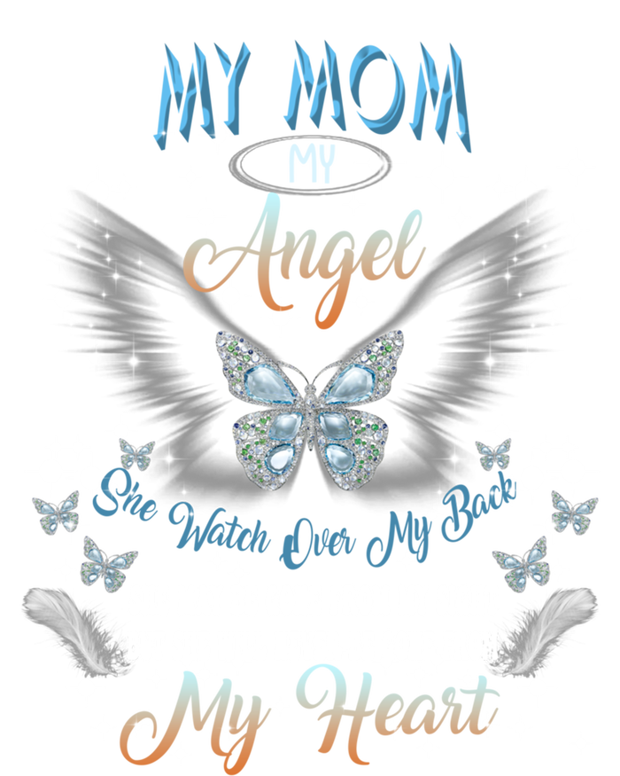 My Mom My Angel She Watch Over My Back Be Gone From My Heart Gift Women's Tri-Blend 3/4-Sleeve Raglan Shirt