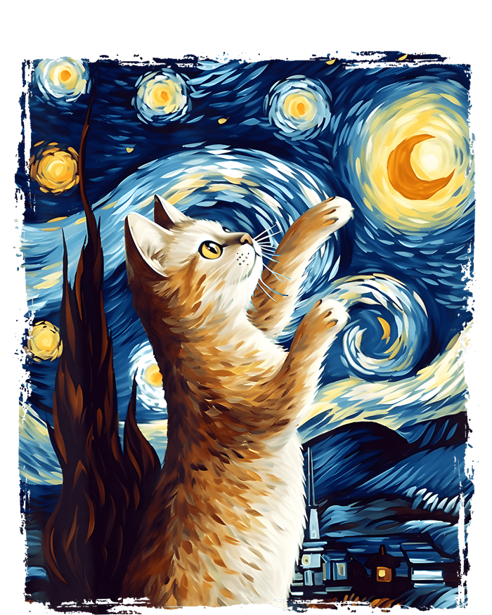 Starry Night Cat, Van Gogh Cat, Cat Lover, Cat Mom, Cat Dad Kids Hoodie