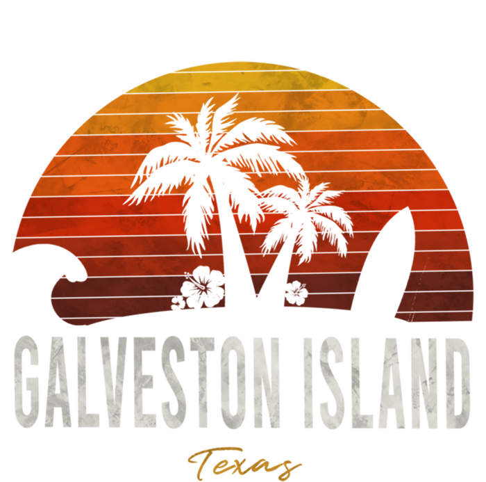 Galveston Island Tx Texas Beach Palms Vacation Surf Sundown Gift T-Shirt