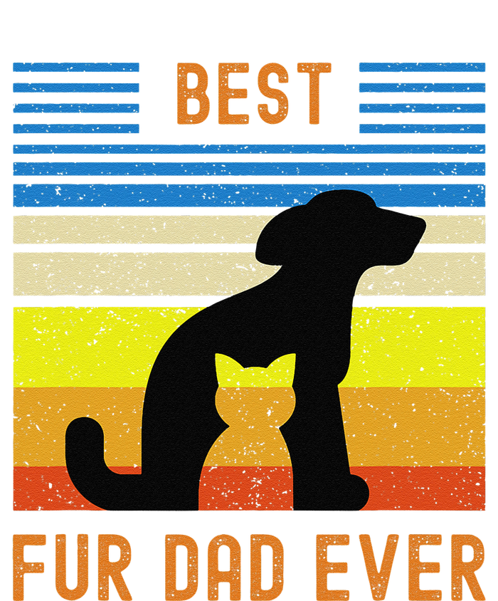 Funny Best Fur Dad Ever Vintage Retro Dog And Cat Owner T-Shirt