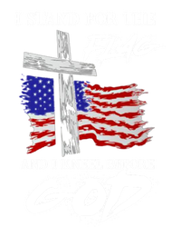 I Stand For The Flag And Kneel Before God America Flag Cross Meaningful Gift V-Neck T-Shirt