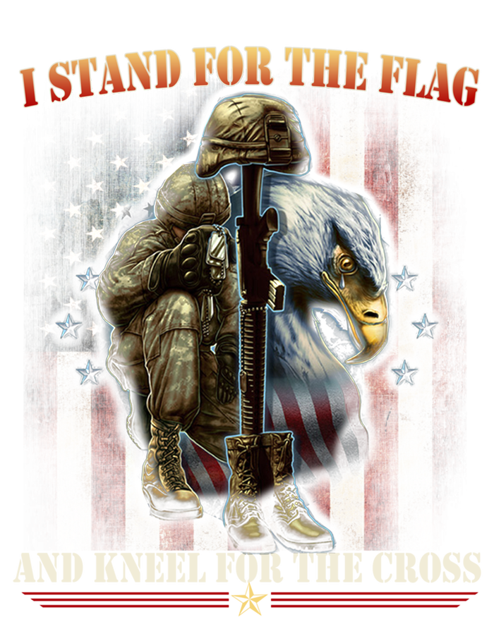 I Stand For The Flag And Kneel For The Cross Us Flag Veteran Gift T-Shirt