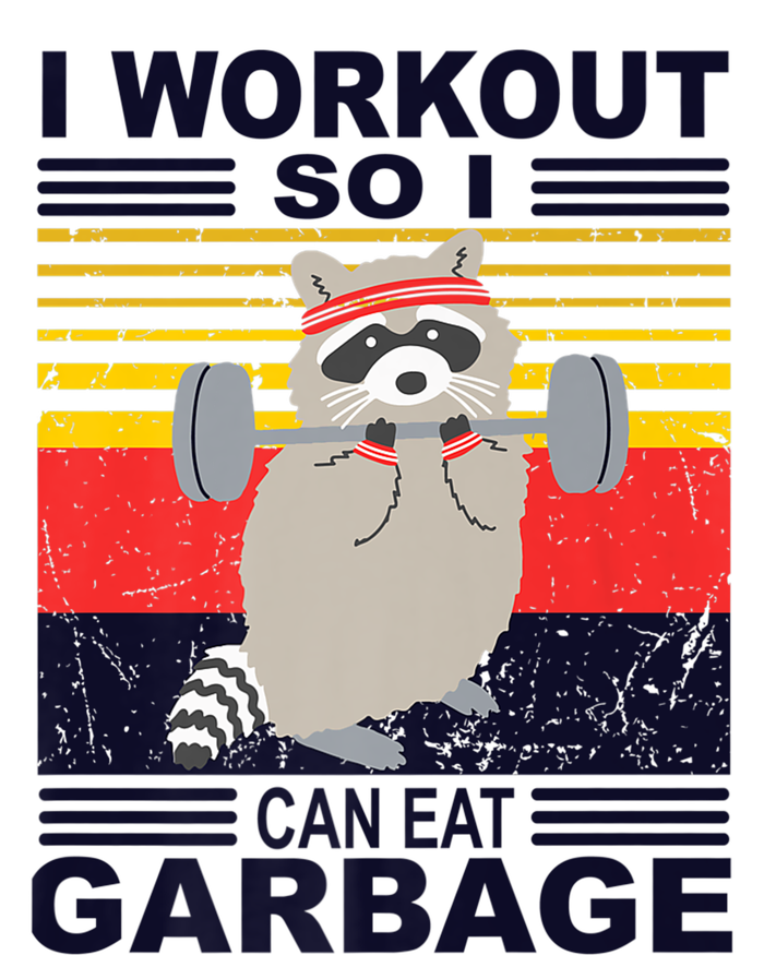 I Workout So I Can Eat Garbage Funny Raccoon Vintage Gym Great Gift Tall Long Sleeve T-Shirt