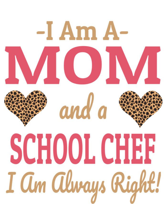 Mom School Chef Leopard Print Hearts Funny Saying Gift Tall Hoodie