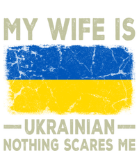 My Wife Is Ukrainian Nothing Scares Me Funny Husband Gift Stripe Pom Pom Beanie