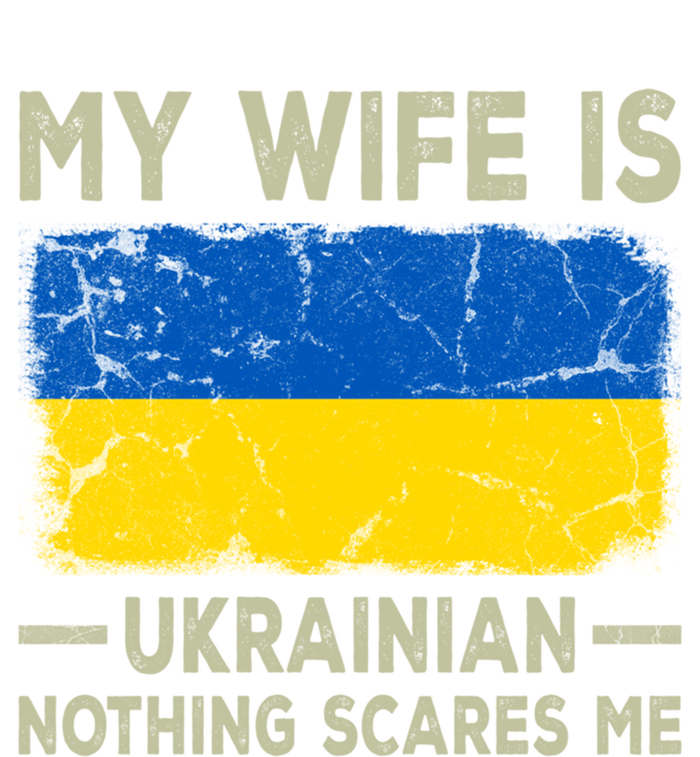 My Wife Is Ukrainian Nothing Scares Me Funny Husband Gift Stripe Pom Pom Beanie