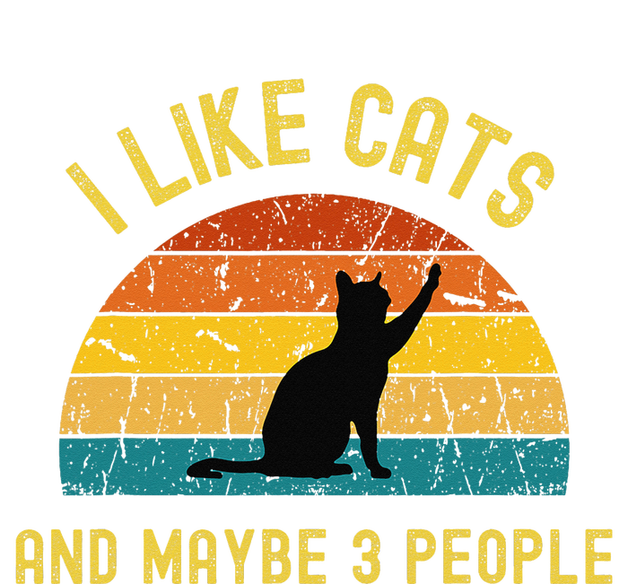 I Like Cats And Maybe 3 People Funny Retro Cat Lover Tank Top