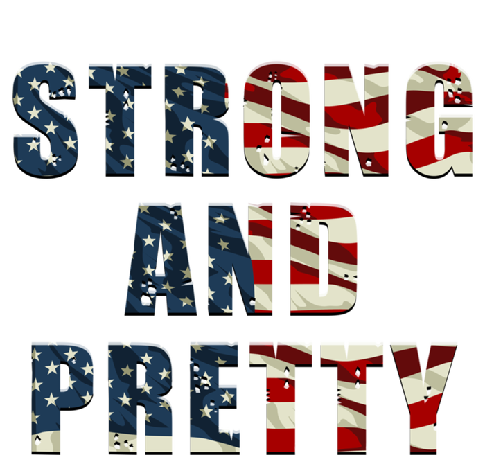 Patriotic Strong And Pretty Usa Flag Strong Gym Training Great Gift Premium Hoodie