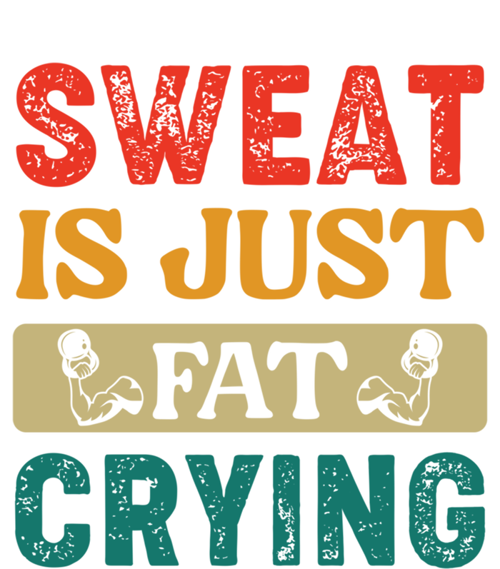 Gym Sweat Is Just Fat Crying Retro Vintage Workout Gift Women's Flannel Pajama Set