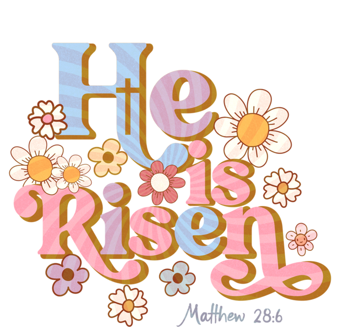 Retro Easter Groovy He Is Risen Christian Gift Kids T-Shirt