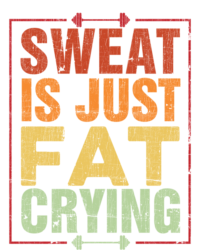 Retro Sweat Is Just Fat Crying Design Motivational Workout Gift Coaster