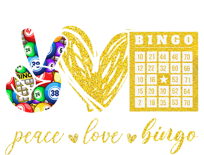 Peace Love Bingo Grandma Gambling Mothers Day Drawstring Bag