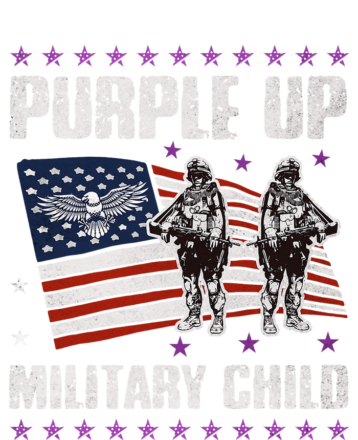 Purple Up For Military Child Month American US Flag Kids T-Shirt