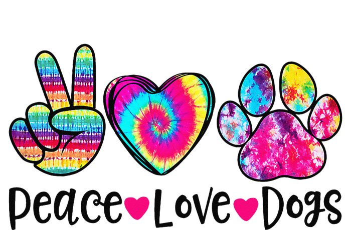 Peace Love Dogs Tie Dye Dog Paw Dog Mom Mother's Day Women's Perfect Tri Tunic Long Sleeve Shirt