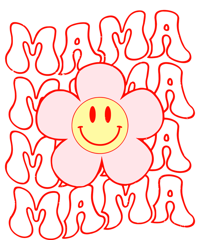 Mother Day Retro Happy Face Mama Groovy Daisy Flower Smile Face Trendy Ladies Essential Flowy Tank