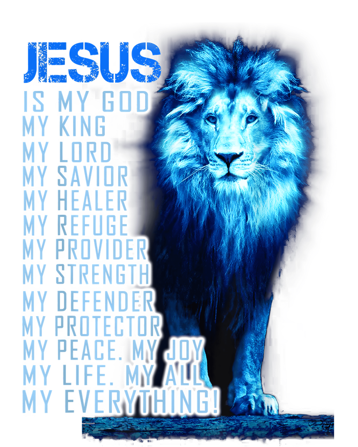 Jesus Is My God King My Lord My Savior Blue Lion Christian Toddler T-Shirt