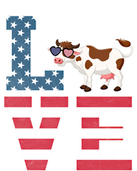 4th Of July Decor Patriotic Love Cow American Flag Cute Gift Tall Hoodie