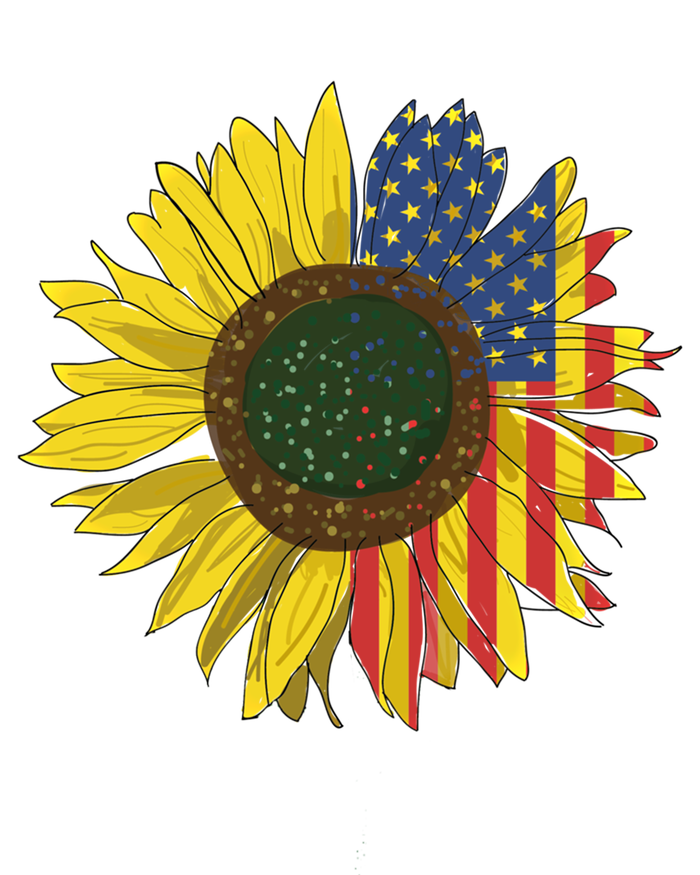 America Sunflower Flag 4th July American Patriotic Flower Gift Button