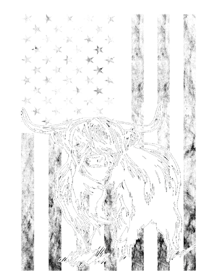 American Flag Scottish Cow Lover Scottish Highland Cow Gift Toddler T-Shirt