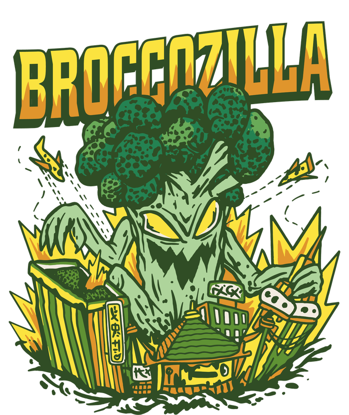 Broccozilla Giant Broccoli Attacking City Toddler Sweatshirt