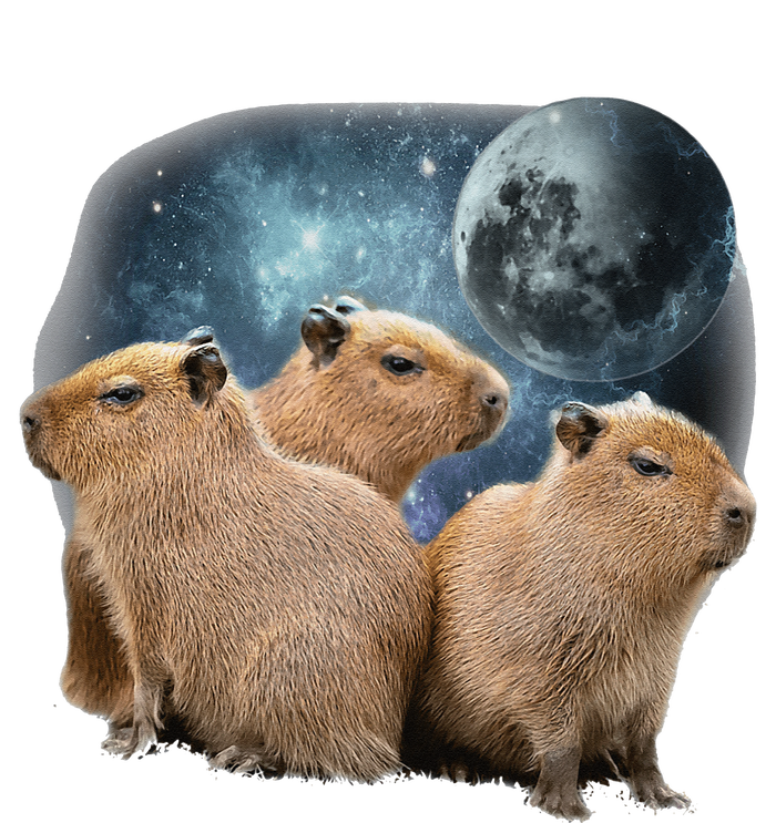 Three Capybaras And Moon Funny Capybara Humor Parody Tank Top