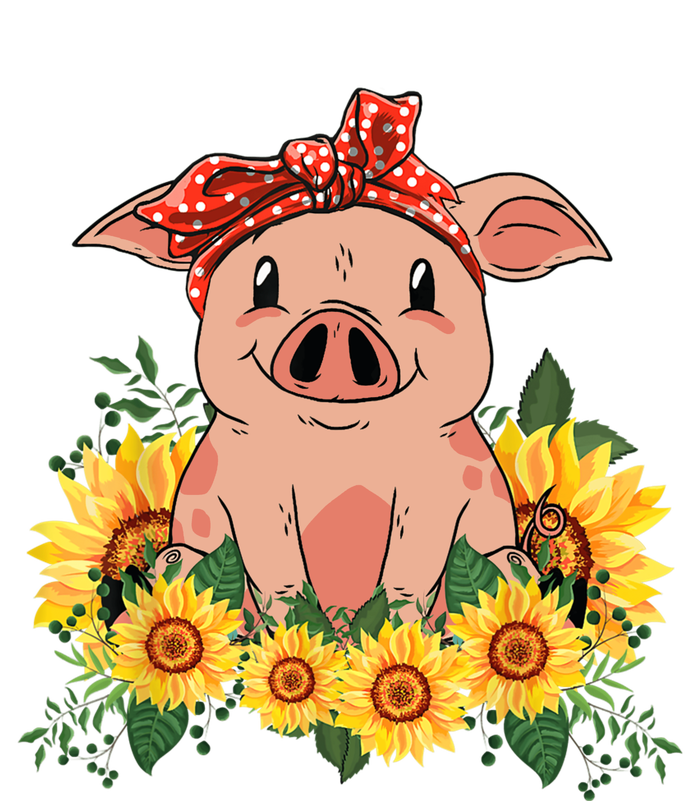 Cute Pig Bandana Sunflower Funny Farm Animal Lover Infant Fleece One Piece