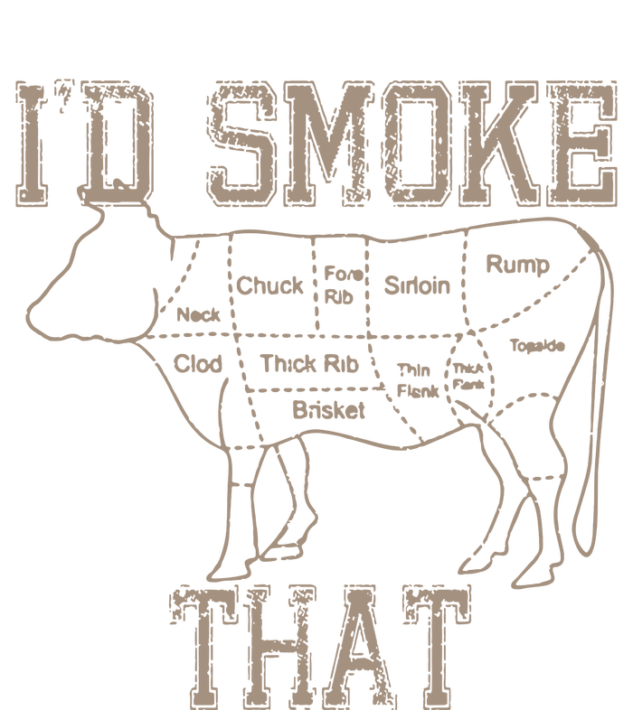 Chef Butcher Cook BBQ Id Smoke That Cow Beef Funny Gift Women's Crop Top Tee