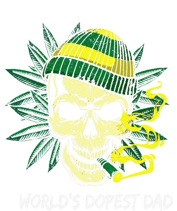 World's Dopest Dad Skull Weed 420 Cannabis Fun Father's Day Zip Tote Bag