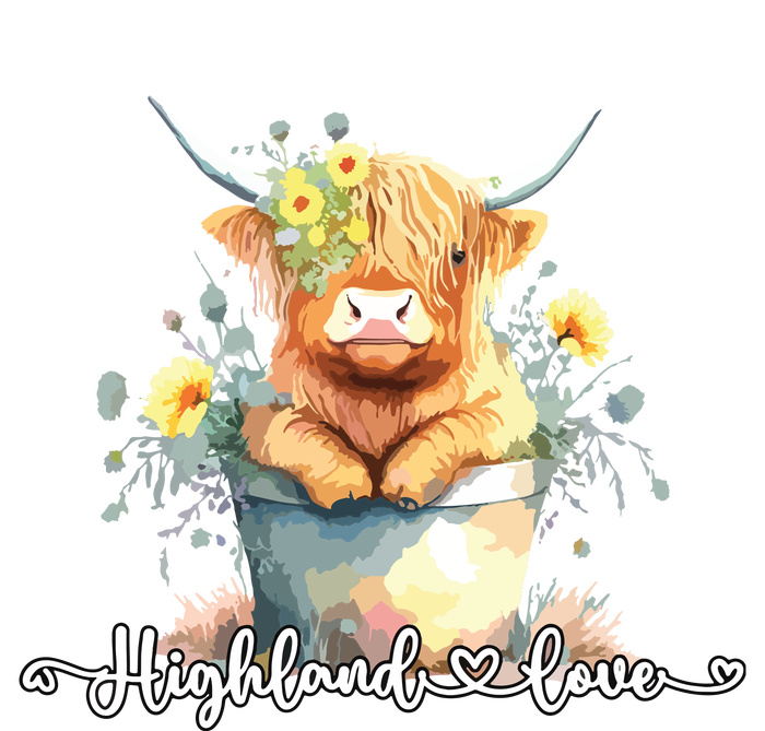 Cute Baby Highland Cow Calf Highland Love Spring Pastel T-Shirt