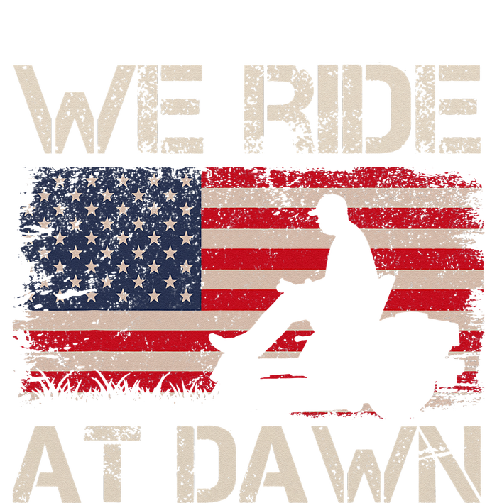 Father's Day We Ride At Dawn Lawnmower USA Flag Mowing T-Shirt