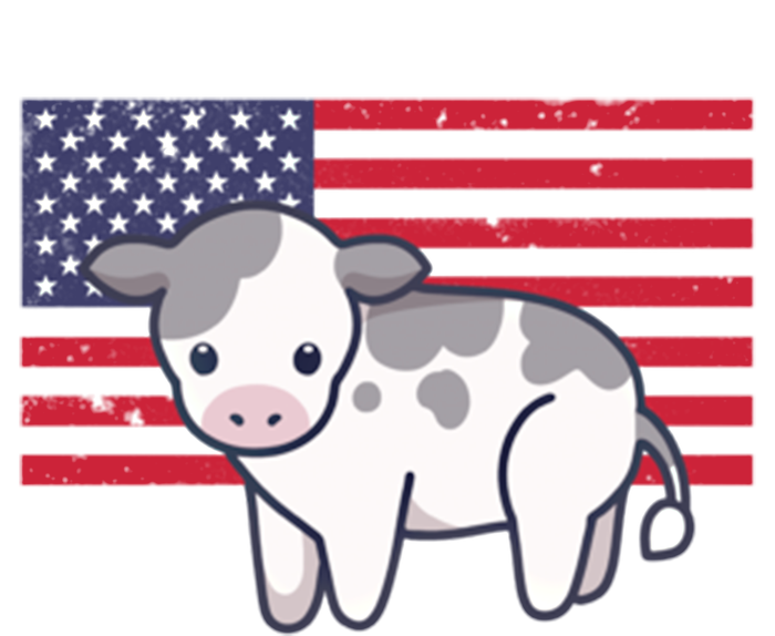 Cow 4th Of July Patriotic Usa American Flag Kawaii Lover Gift Tall T-Shirt