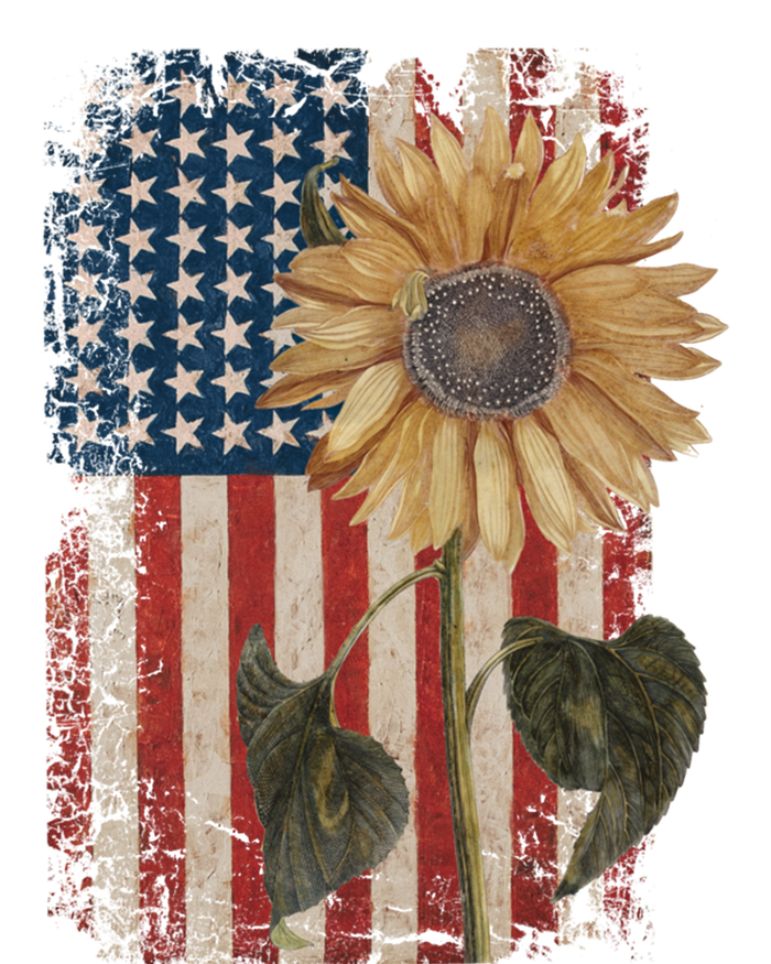 America Sunflower Flag 4th July American Patriotic Flower Gift Sustainable Knit Beanie