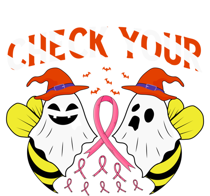 Check Your Boo Bees Breast Cancer Ghost Halloween Funny Gift Long Sleeve Shirt