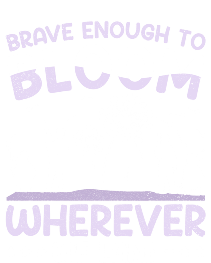 Brave Enough To Bloom Purple Up Military Month Great Gift Tall Long Sleeve T-Shirt