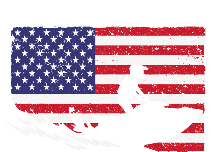 Cool Jet Ski For Skiers US American Flag Skiing T-Shirt