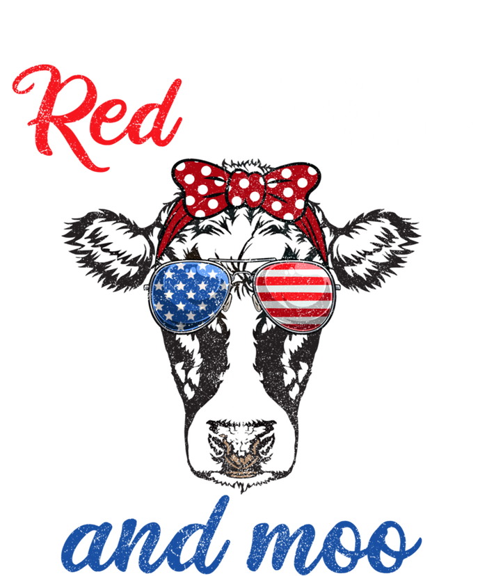 Funny Red White And Moo 4th Of July Usa Patriotic Cow Gift T-Shirt