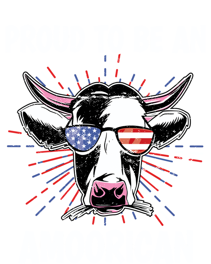 Funny Amoorican 4th Of July Usa Flag Patriotic Cow Farmer Gift T-Shirt