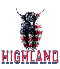 Highland Cow Usa Flag Farmer Patriotic Cow Lover Meaningful Gift Women's T-Shirt