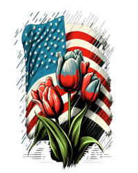 Happy Memorial Day Tulips Flower American Flag 4th Of July Cute Gift T-Shirt