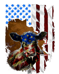 Heifer July 4 American Flag Farmer Gift Cow Cattle Gift V-Neck T-Shirt