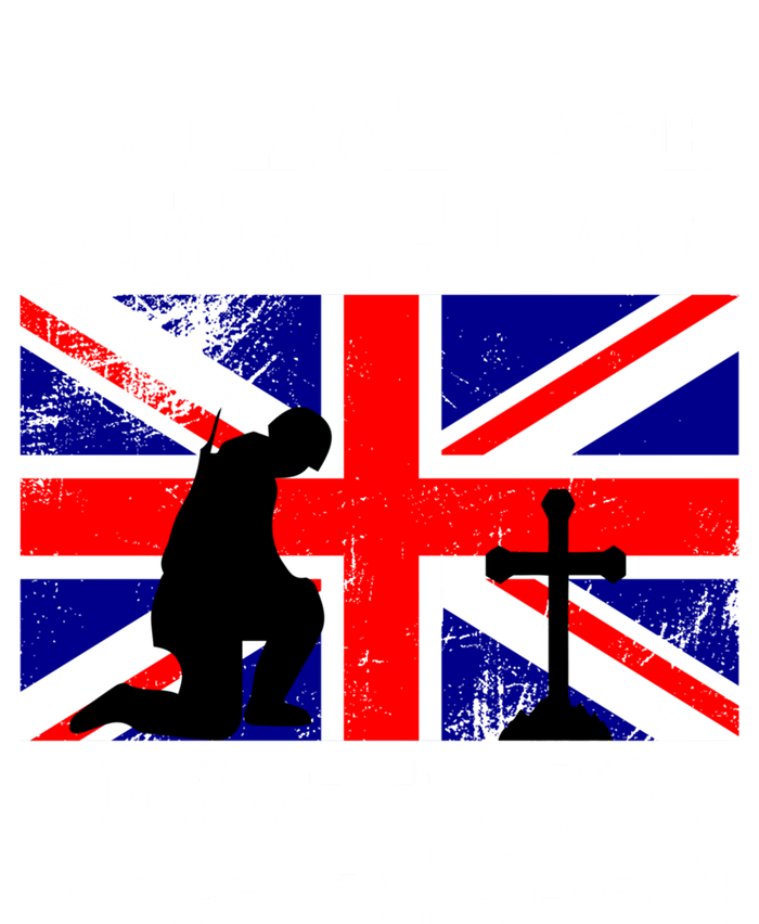 I Stand For The Flag I Kneel For The Fallen Union Jack Cute Gift Tall Sweatshirt