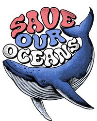 Save Our Oceans Conservation Save The Ocean Blue Whale Gift Stripe Pom Pom Beanie