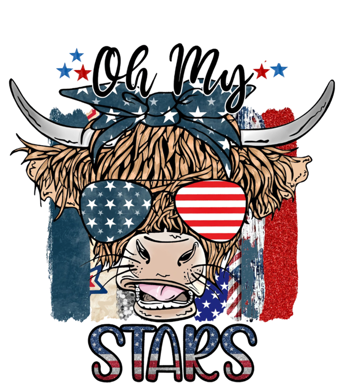 Leopard Ohmeaningful Giftmy Stars Cow American Highland Cow With 4th July Gift T-Shirt