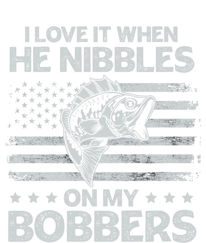 Bass Fishing I Love It When He Nibbles On My Bobber Usa Flag Gift Hoodie