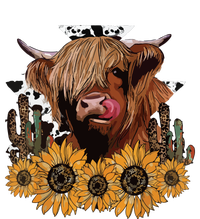 Western Highland Cow With Sunflower And Cactus Leopard Cow 16 in Basic Backpack