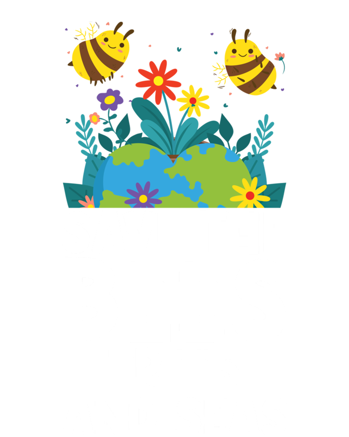 Earth Day Environtal Save The Bees Trees And Seas Gift Women's V-Neck T-Shirt