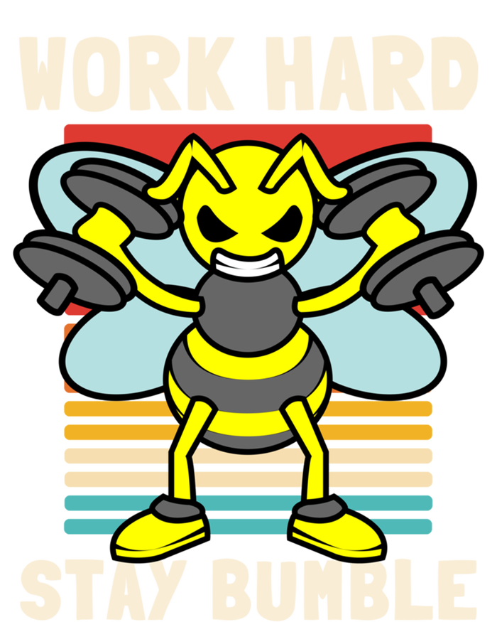 Bee Work Hard Stay Bumble Weightlifting Bees Gym Pun Humble Gift Full-Length Apron With Pockets