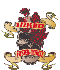 Inked And Fostercute Giftmother Tattoo Skull Red Roses Family Cool Gift Poster